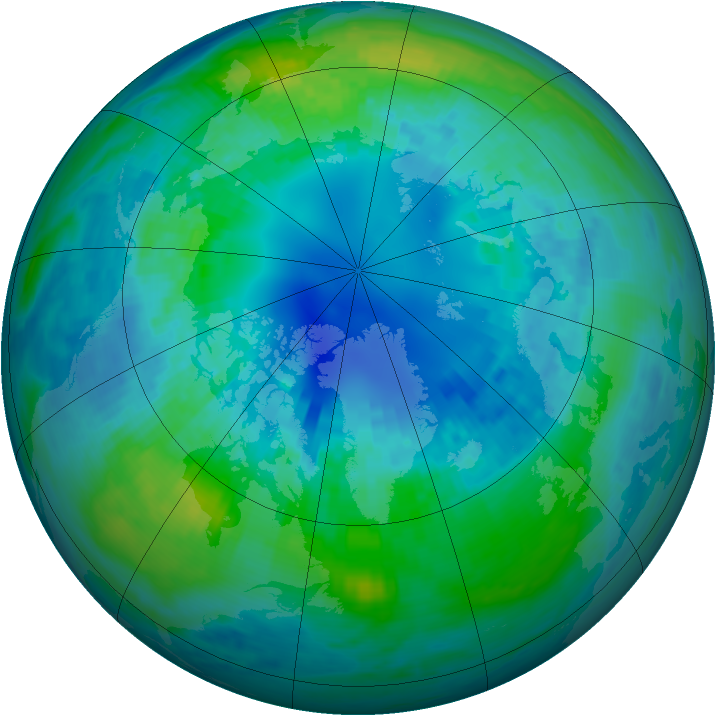 Arctic ozone map for 16 October 2002